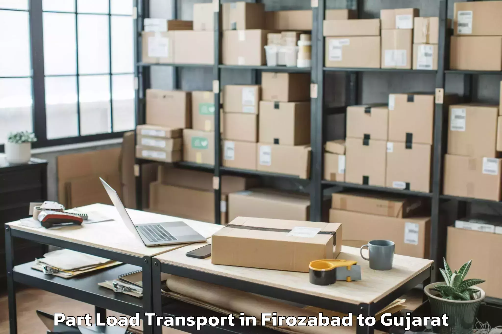 Affordable Firozabad to Chotila Part Load Transport